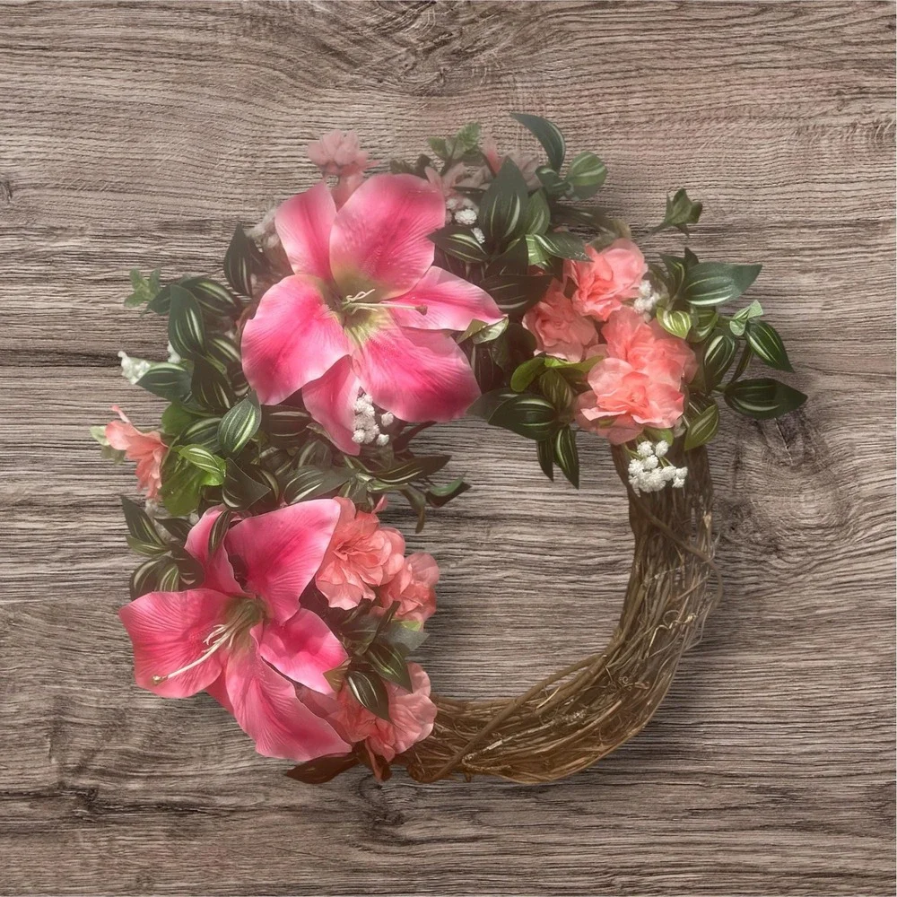 Colorful Spring Wreath: Faux Floral Door Accent;
